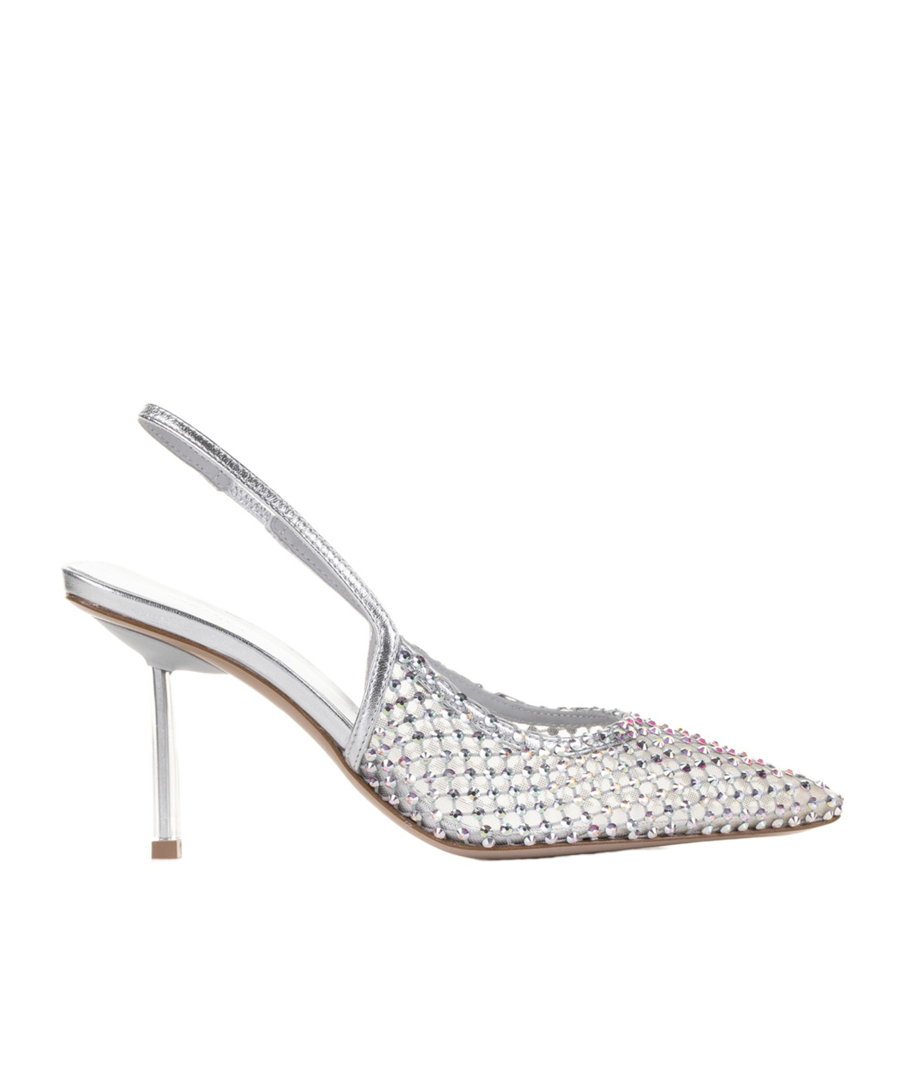 Le Silla Gilda 80 Crystal-embellished Slingback Pumps In White