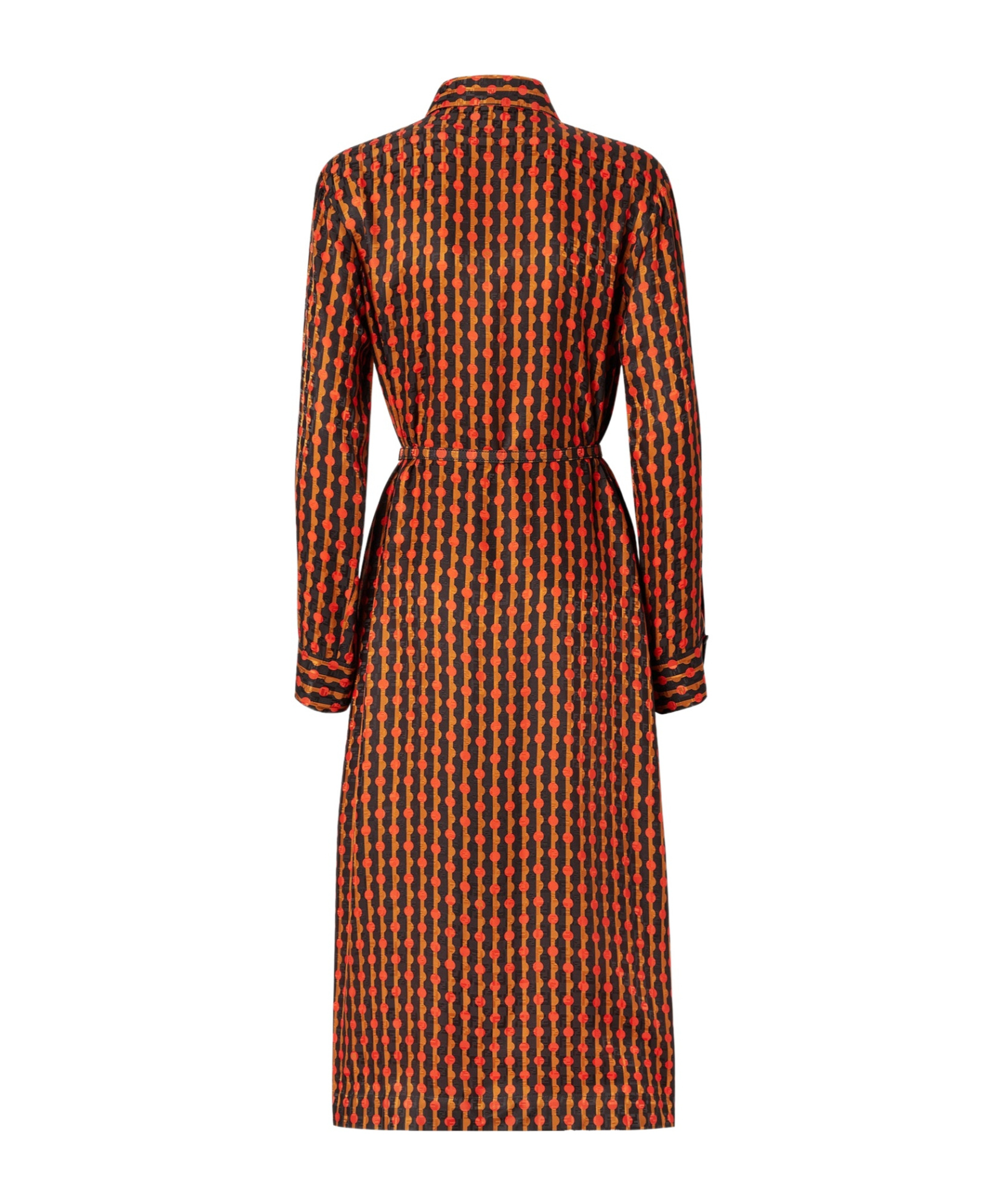 Fendi Red And Black  Dots Jacquard Silk Dress In Red
