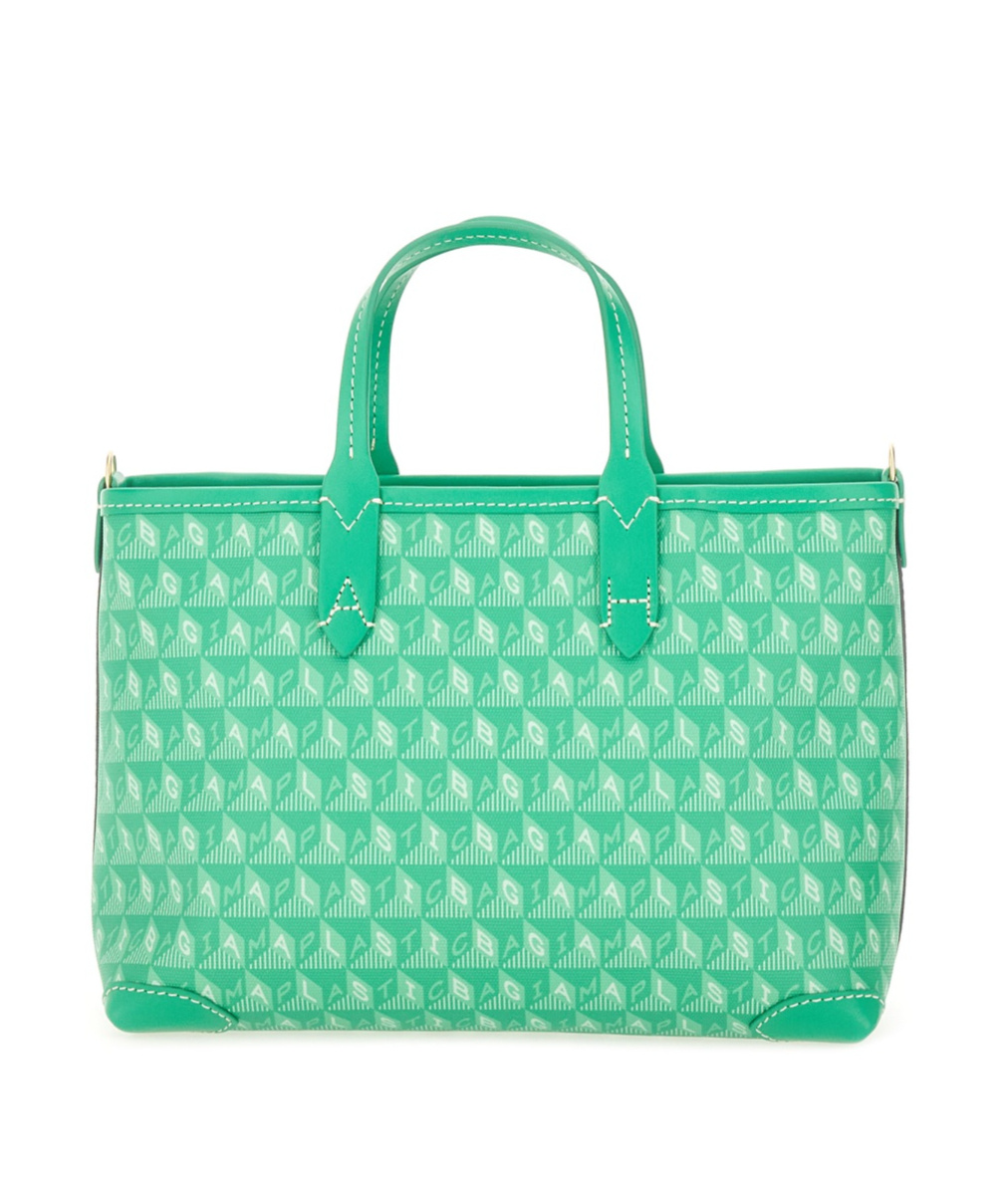 Anya Hindmarch Xs Tote Bag With I Am A Plastic Bag Pattern In Green