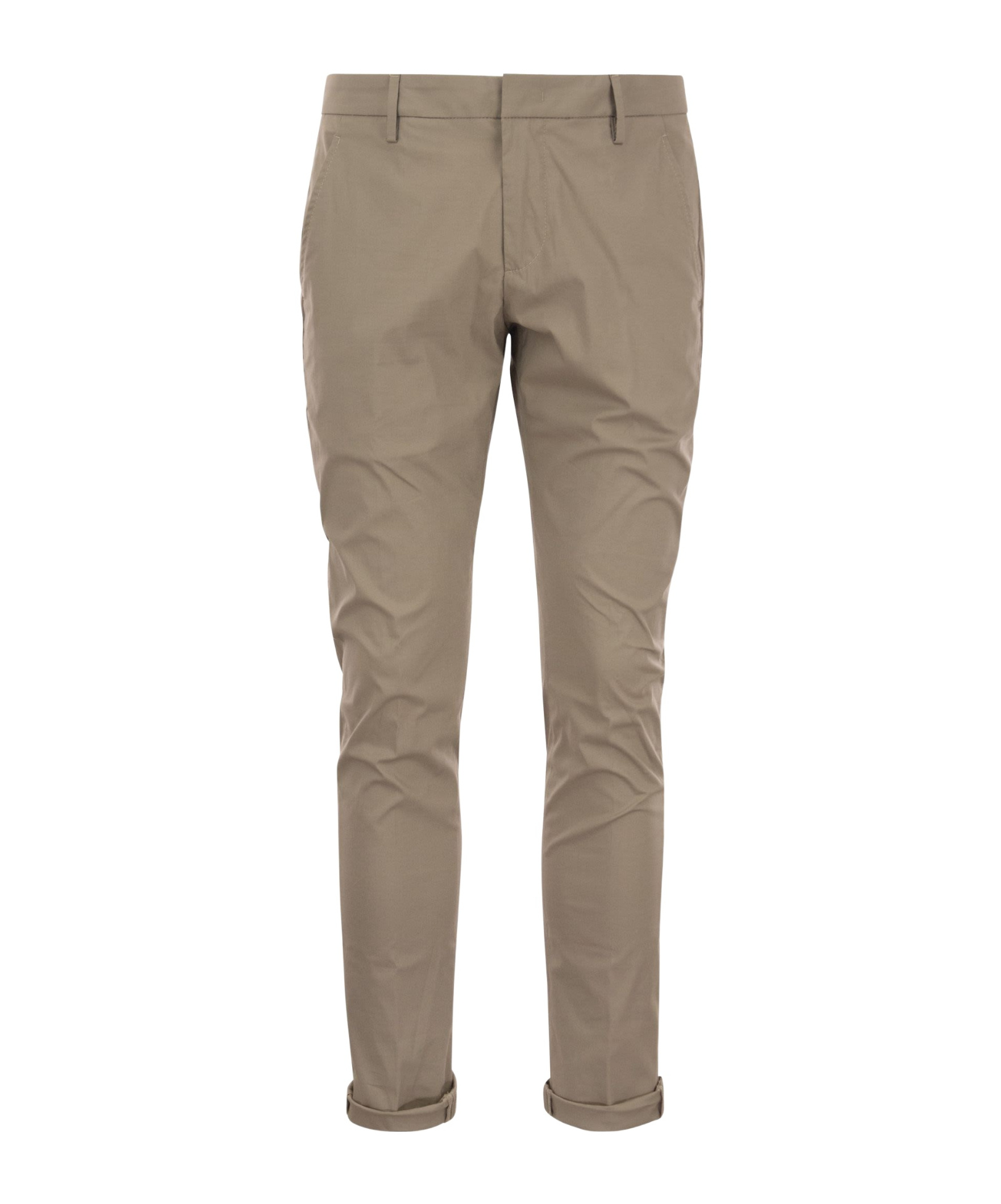 Dondup Mid-rise Straight Leg Trousers In Green
