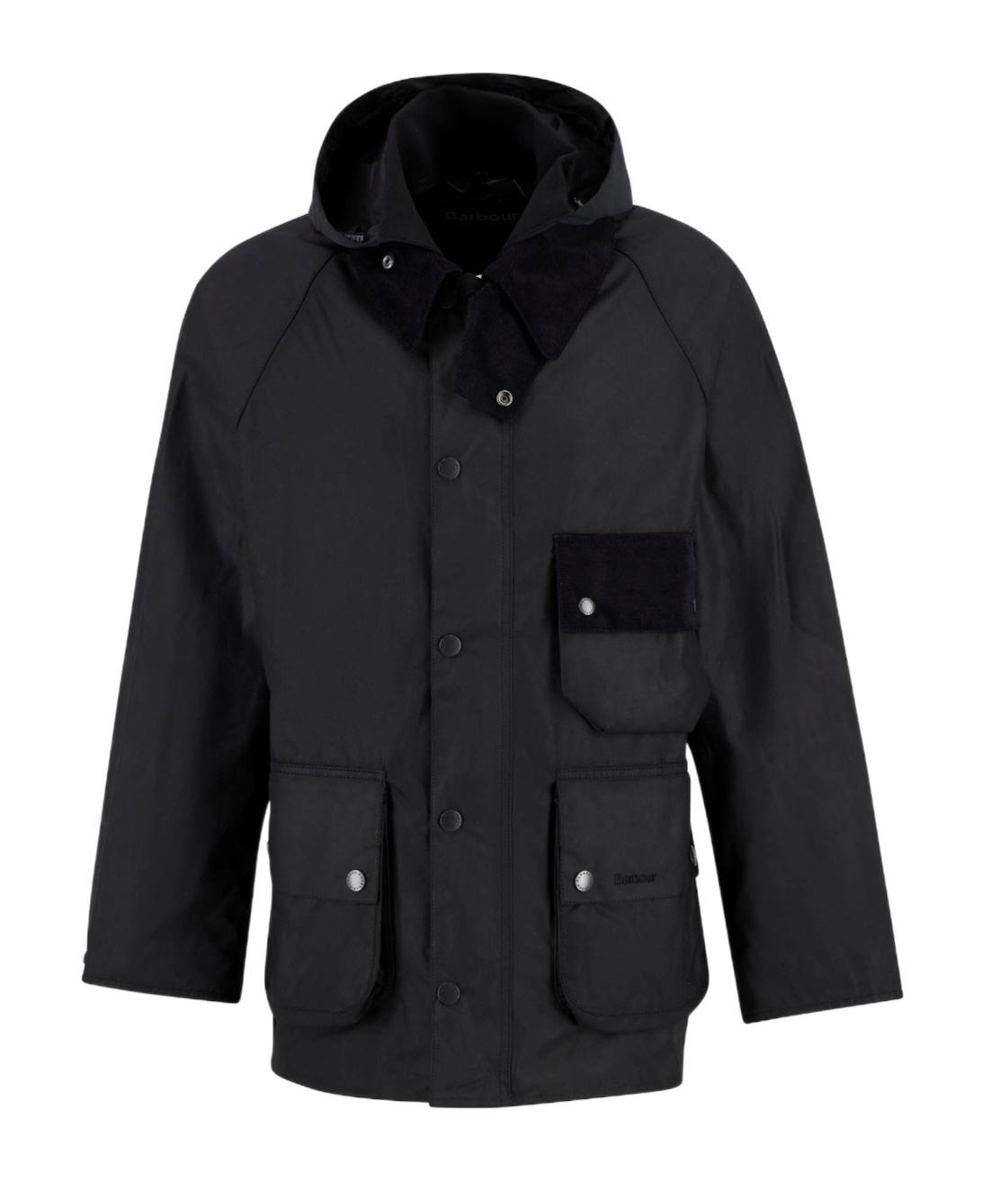 Barbour Modified Solway Waxed Jacket In Black