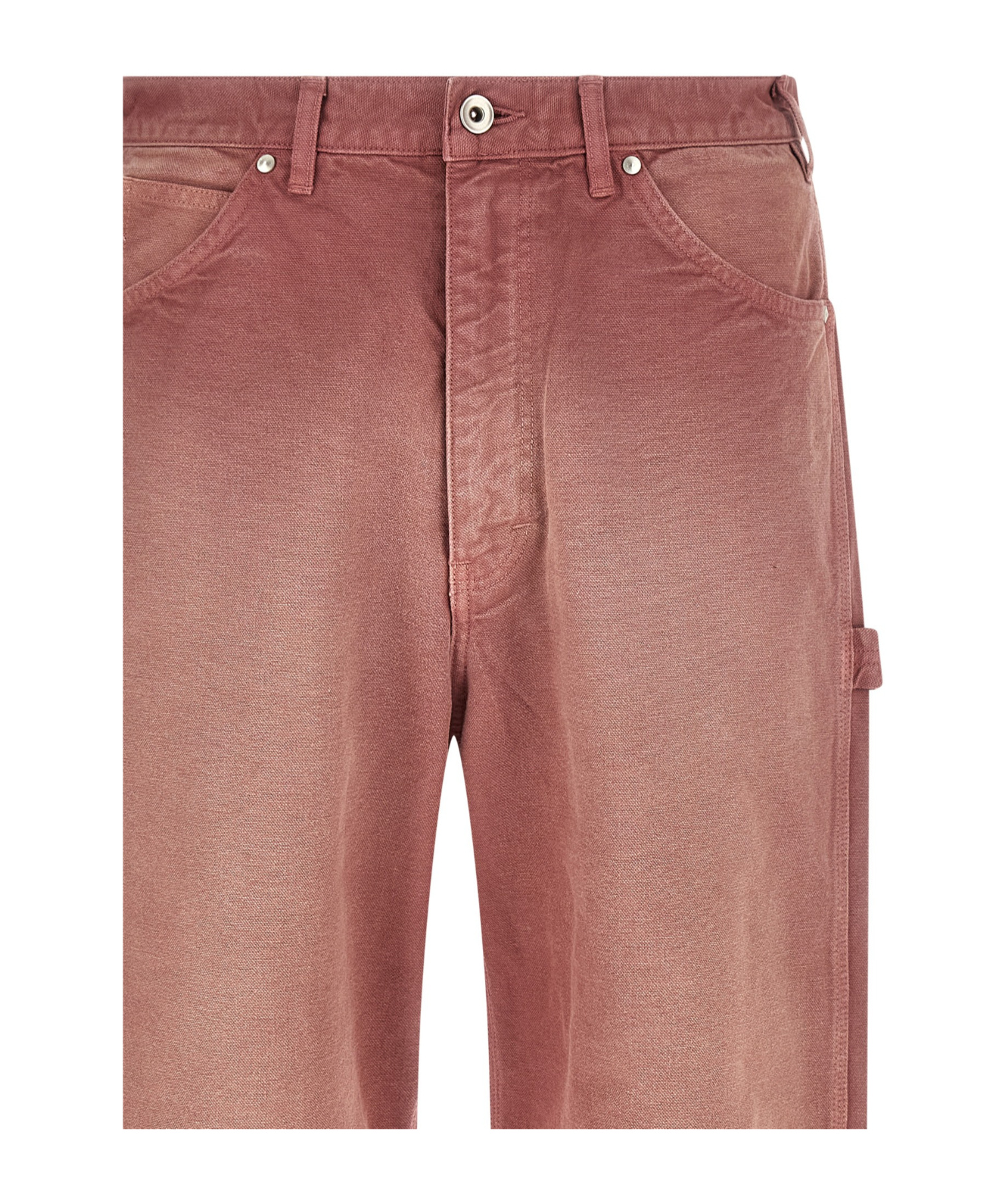 Auralee Garment-dyed Workwear Trousers In Red