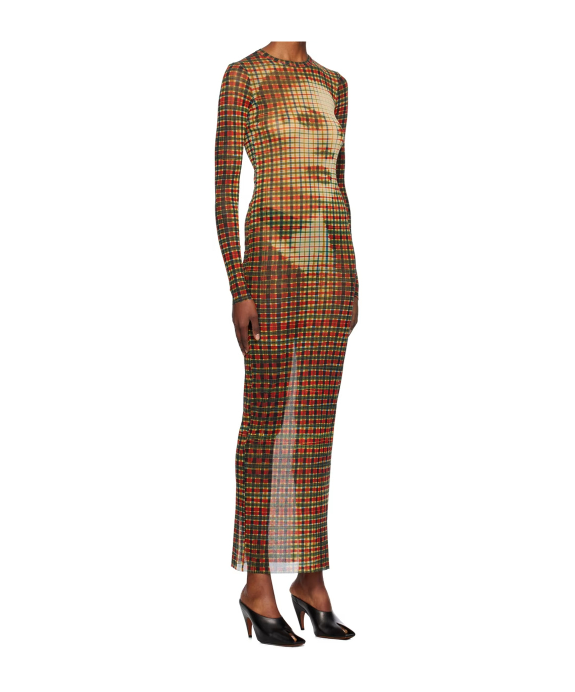 Jean Paul Gaultier Check Pattern Dress In Brown