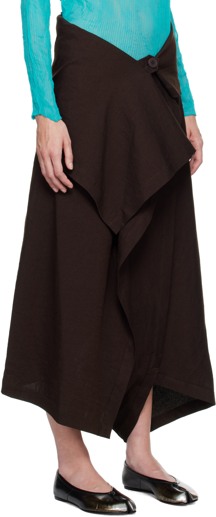 Shop Issey Miyake Wide-leg Casual Pants In Black