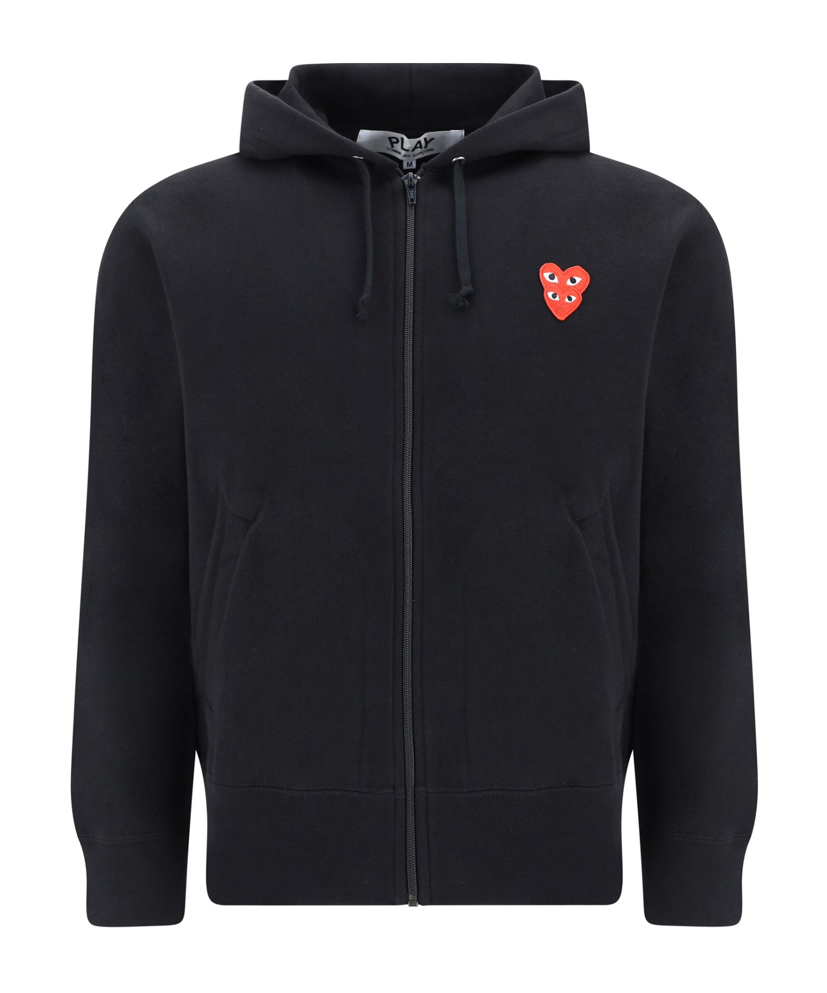 Comme Des Garçons Play Sweatshirt Double Red Emblem In Black