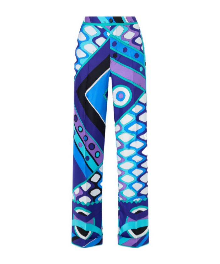 PUCCI PRINTED SILK-TWILL WIDE-LEG PANTS