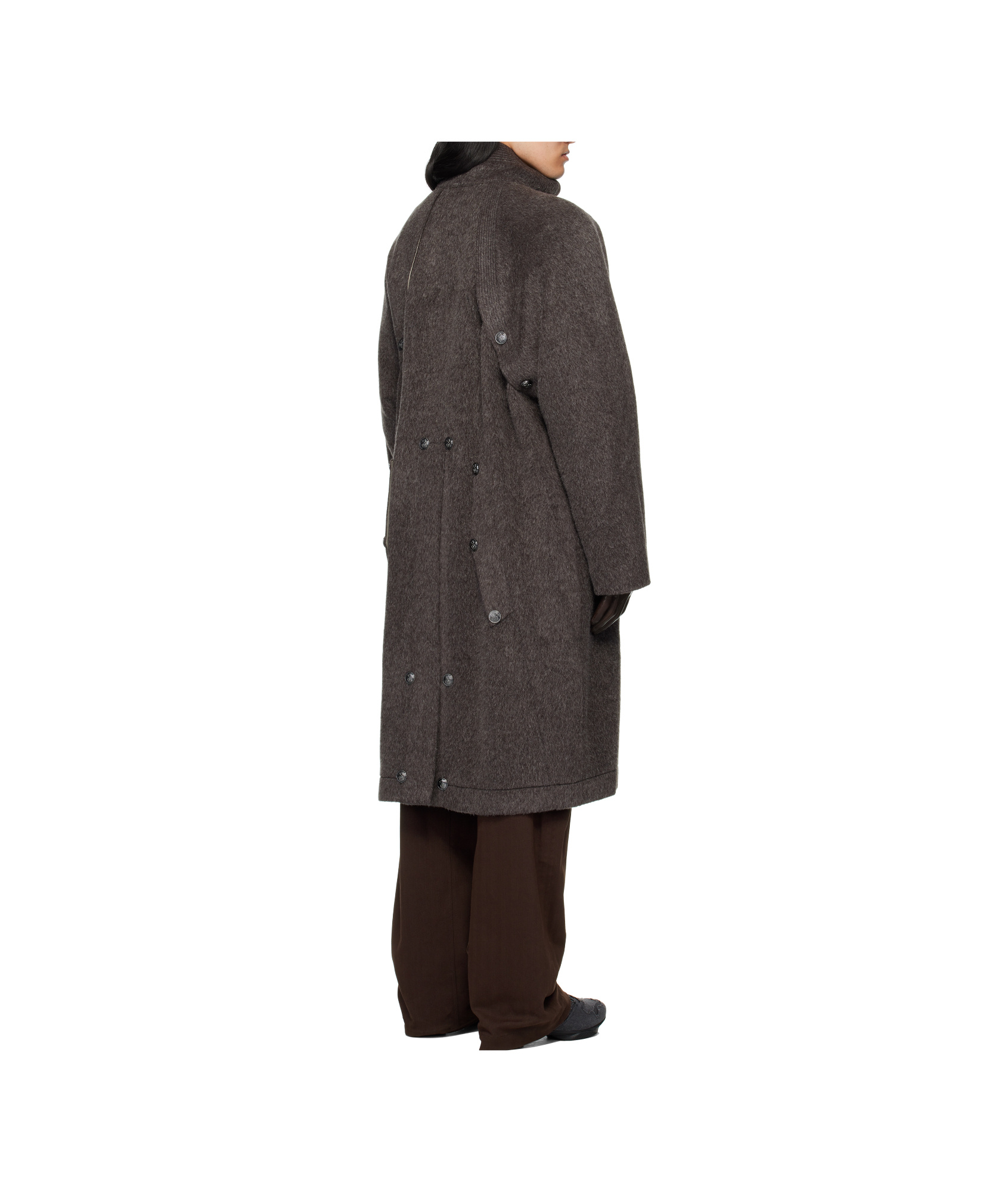 Kiko Kostadinov Stand Collar Coat In Brown