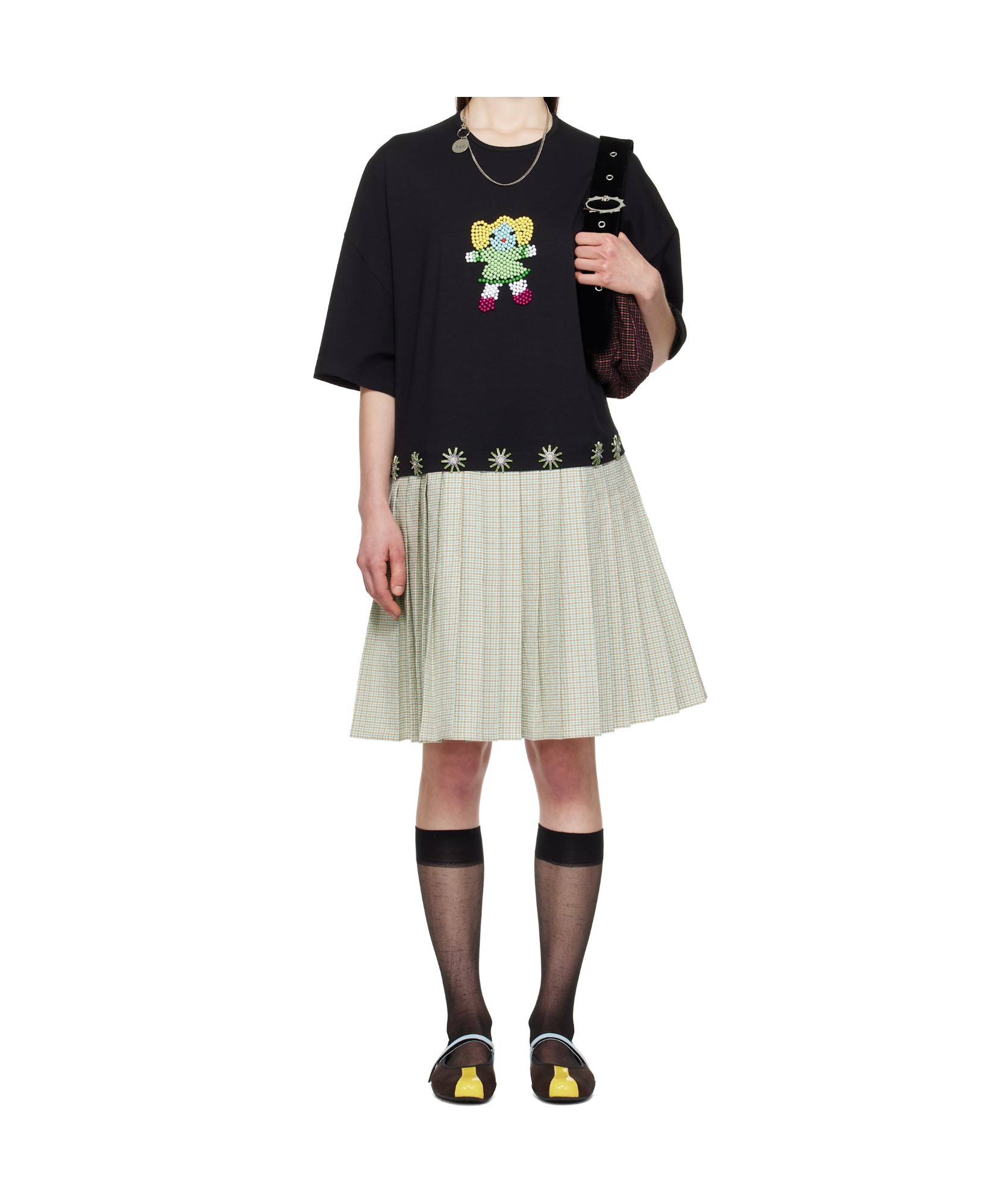 Chopova Lowena Saltos Kilt Midi Dress In Black