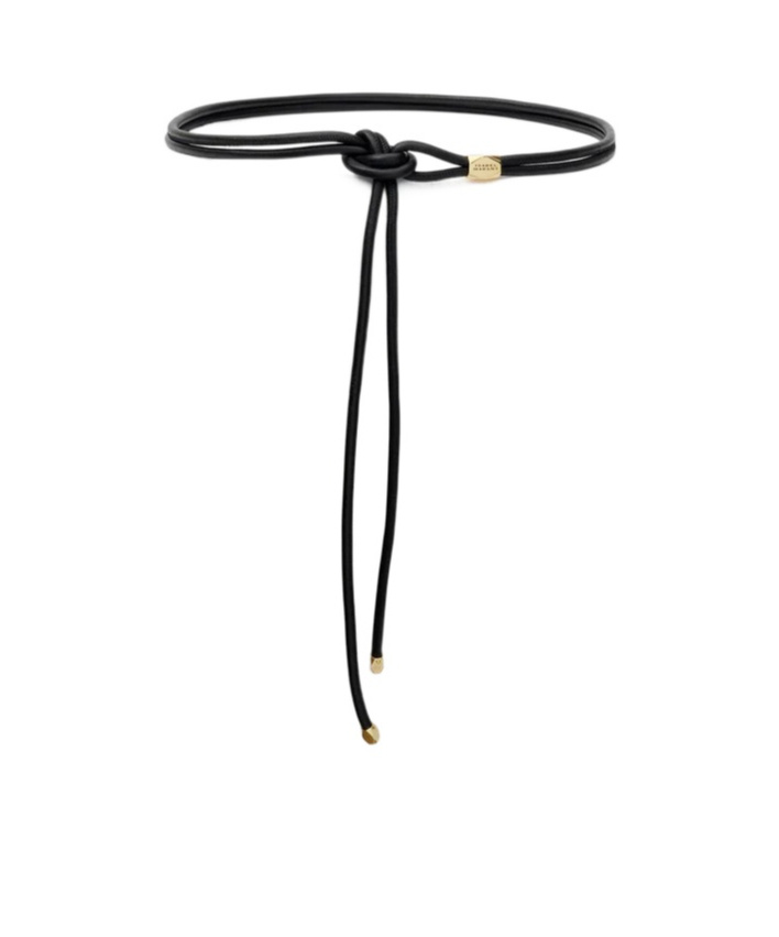 Isabel Marant Adjustable Knot Detail Belt With Metal Tips In Black