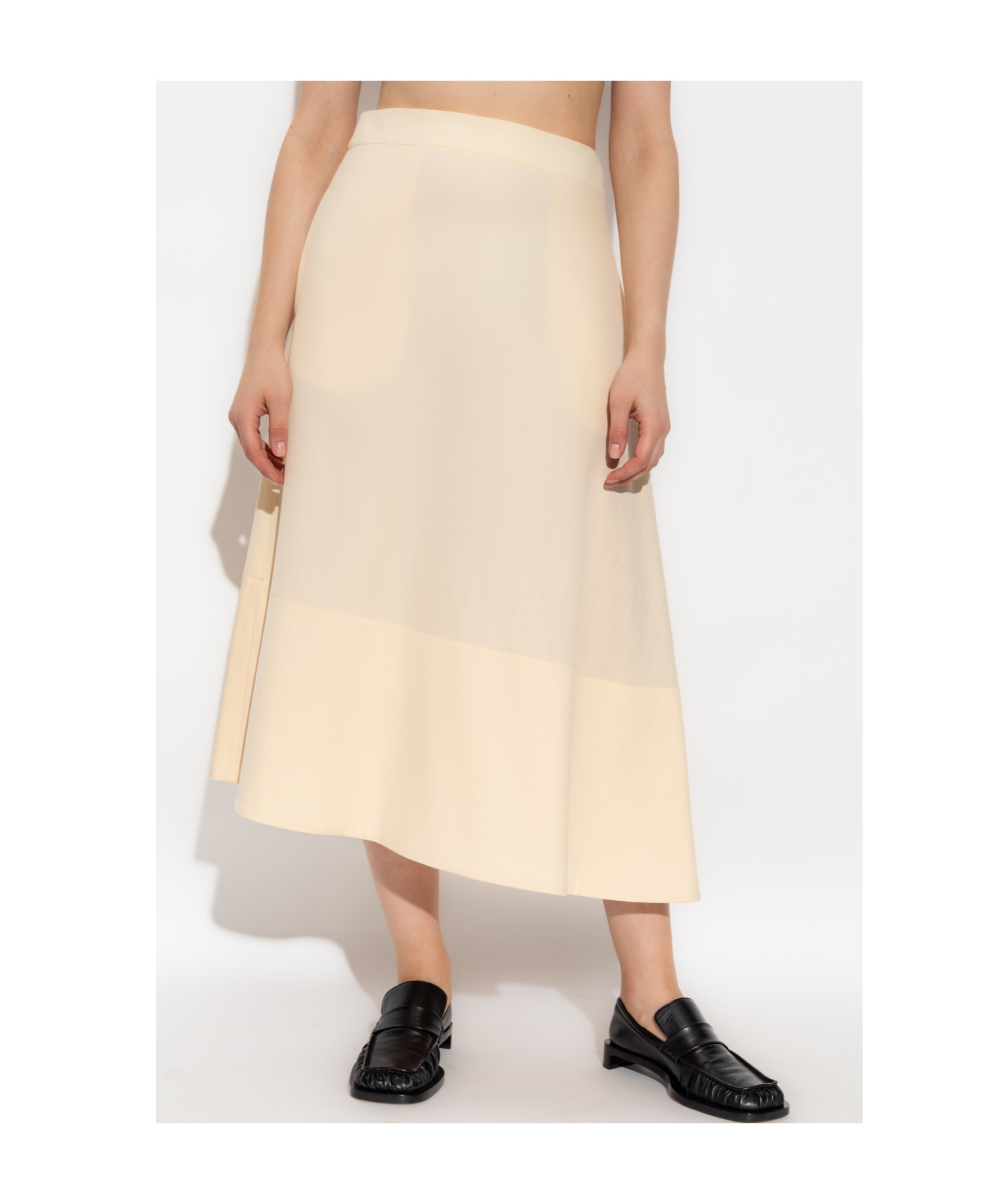 Jil Sander Asymmetric Midi Skirt In Gold