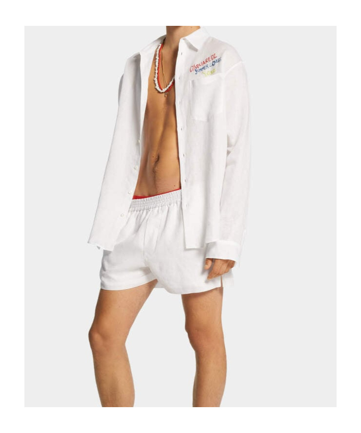 DSQUARED2 SUMMER LOVERS OVERSIZED LINEN SHIRT