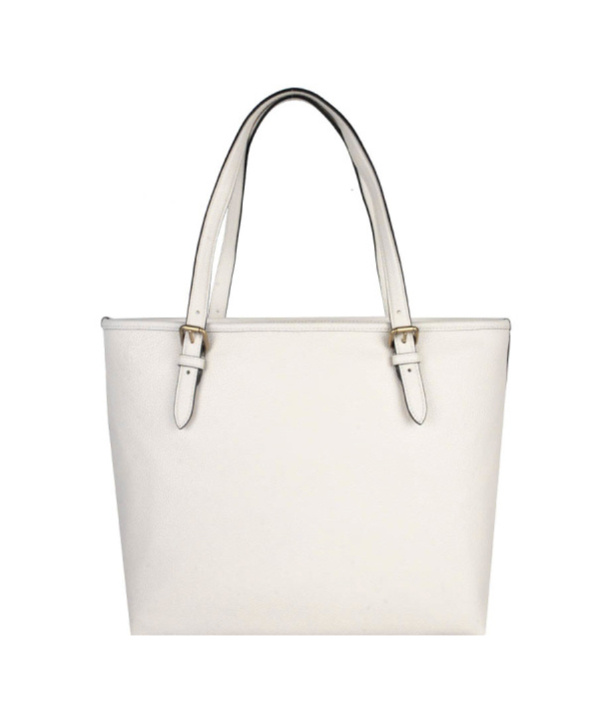 Coach Zippered Outer Pocket Handbag In White