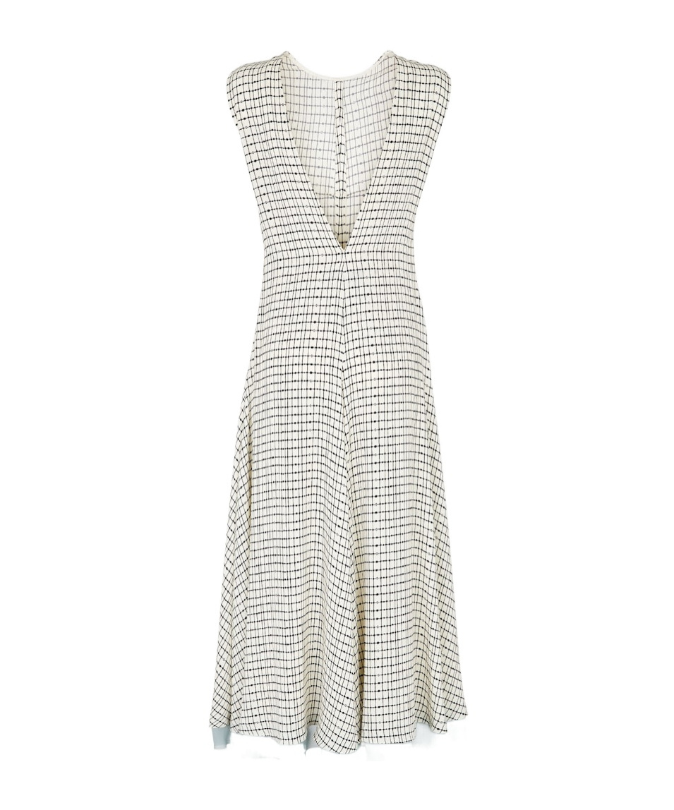 Fendi Printed Silk Dress In White