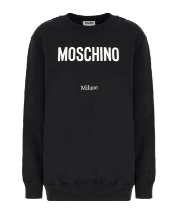 Moschino Long-sleeve Pullover Sweater In Wool And Cashmere Blend In Black
