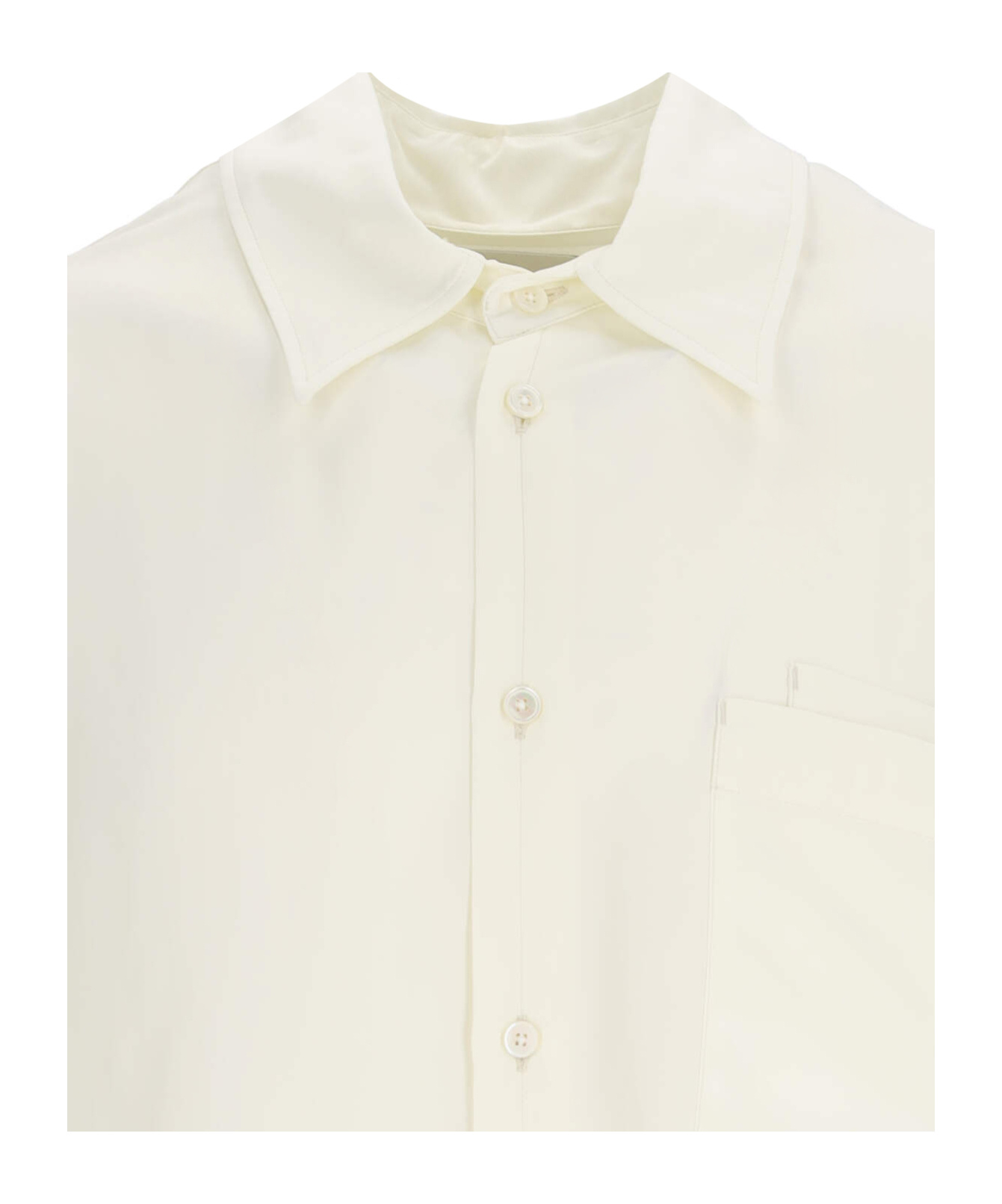 Lemaire Regular Shirt With Long Sleeves And Pointed Collar In White