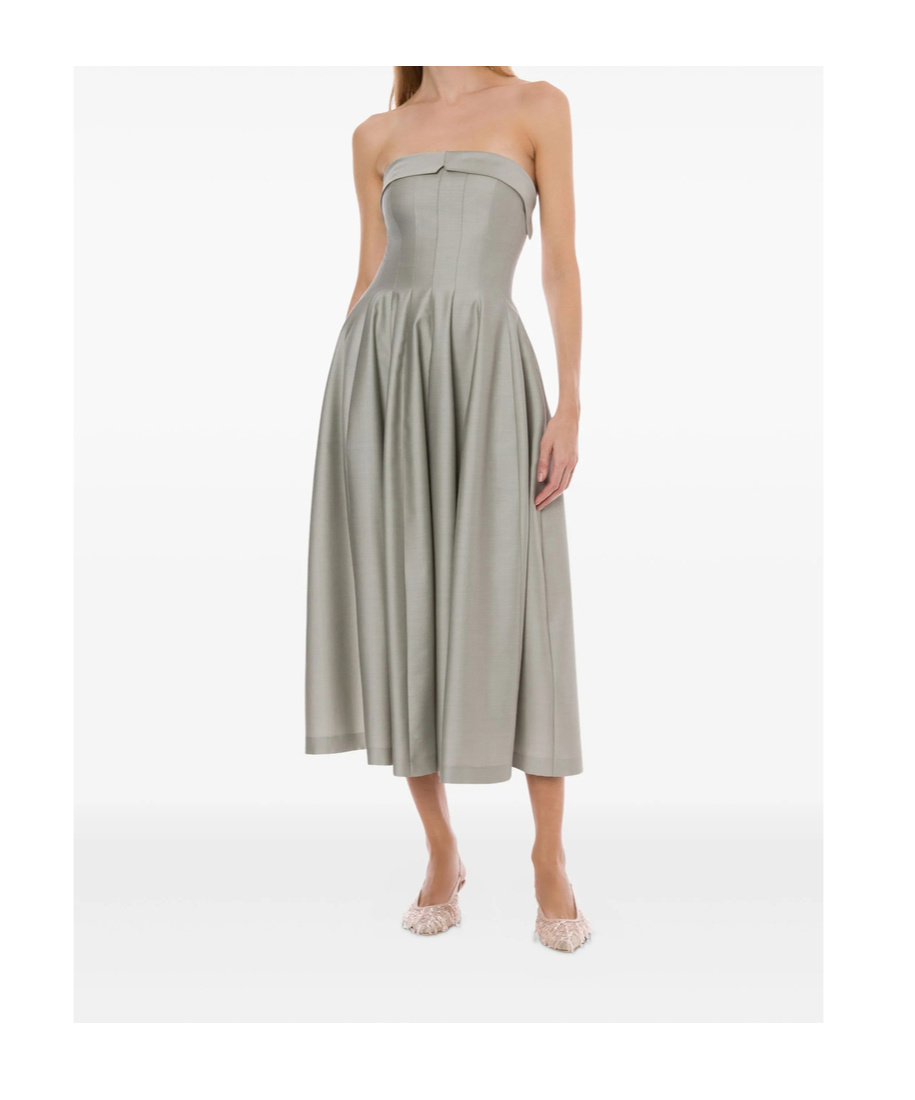 Alberta Ferretti Off-shoulder A-line Skirt In Gray