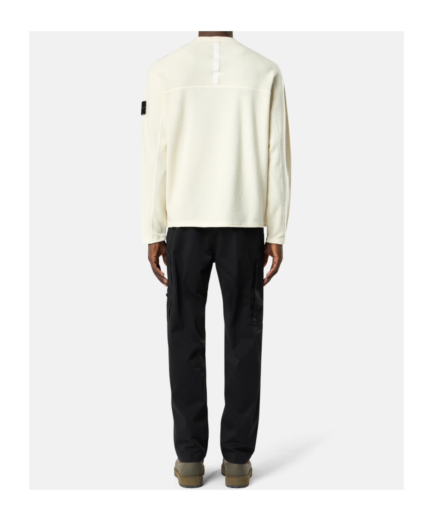 Stone Island Comfort Fit Crew Neck Sweatshirt With Back Yoke In Neutral