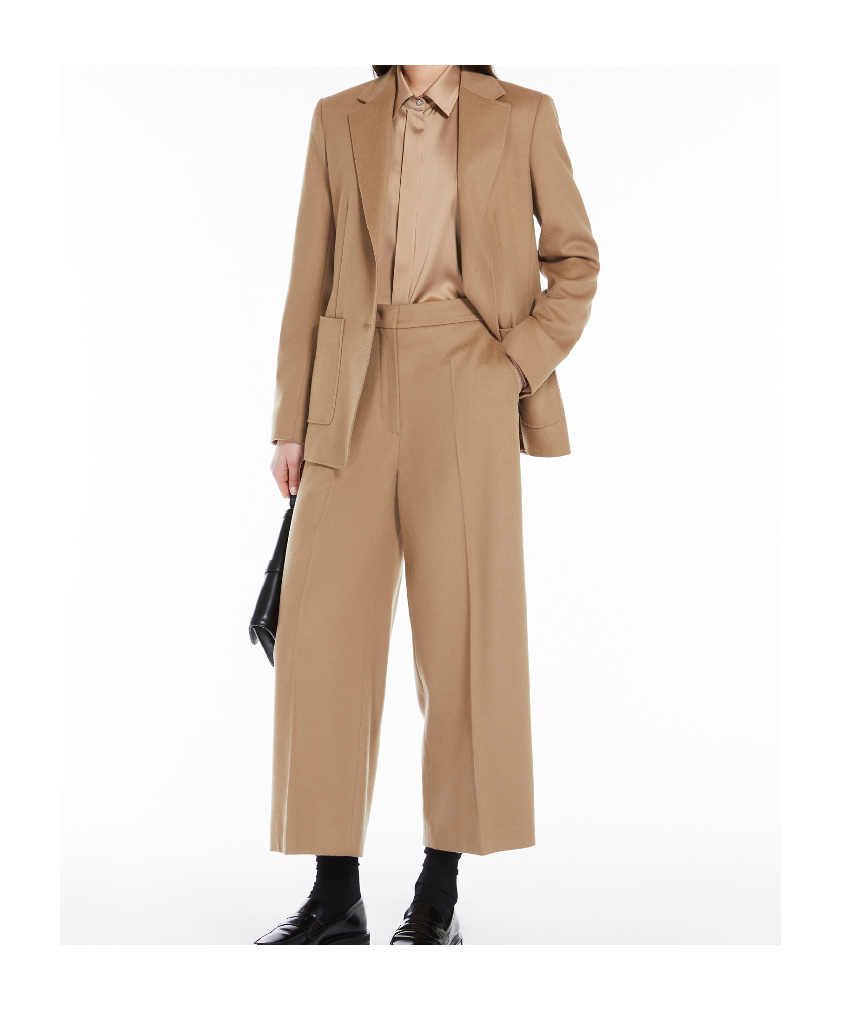 Max Mara Pleated Wool Casual Pants In Nude