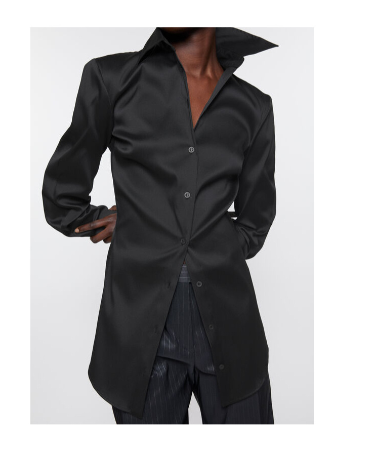 Acne Studios Asymmetrical Button-down Shirt In Black