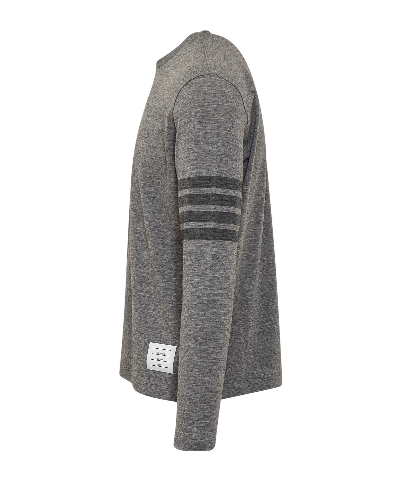 Thom Browne Striped Wool-blend Jersey T-shirt In Gray