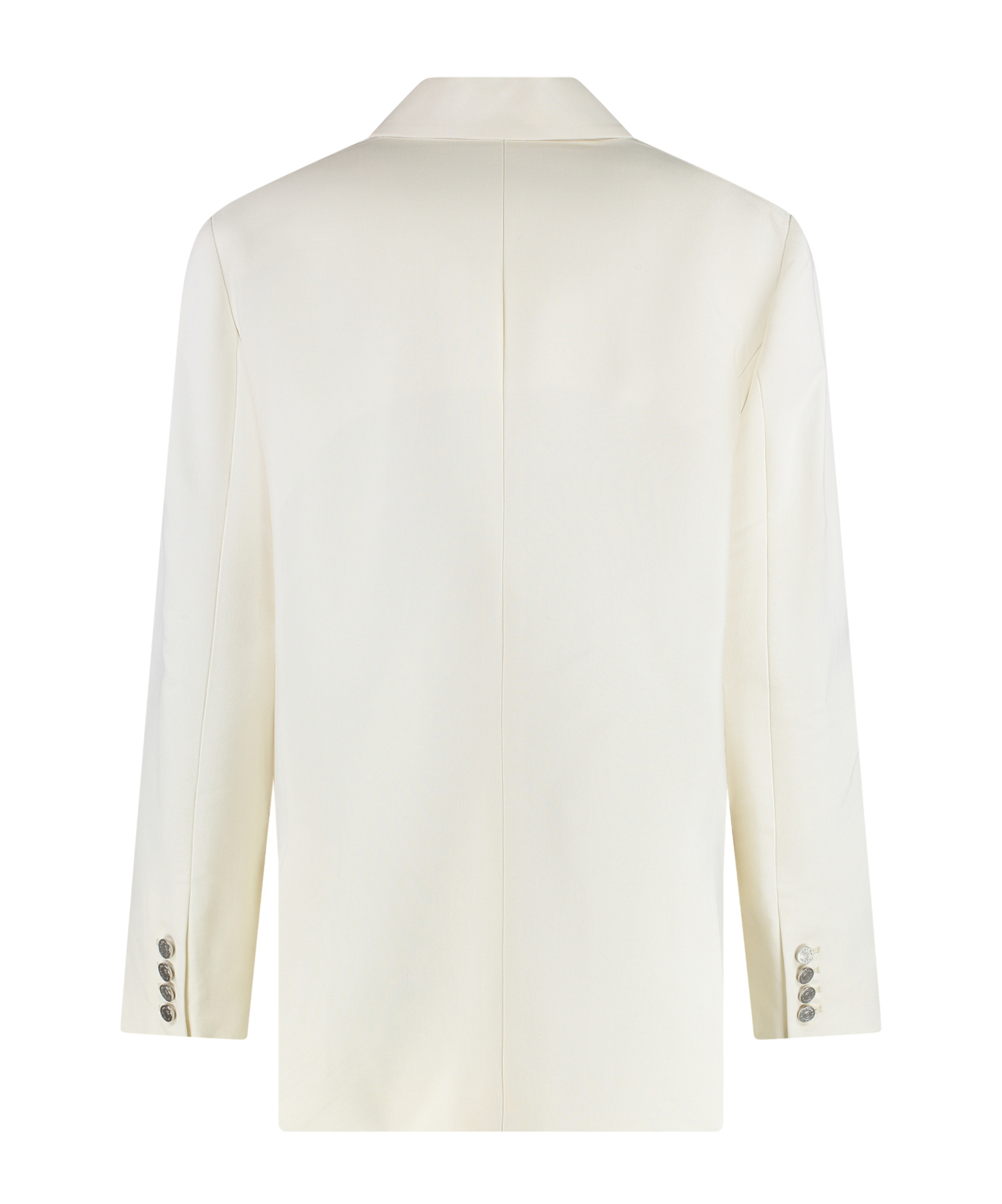 Mugler Double-breasted Jacket Back Vent In Neutral