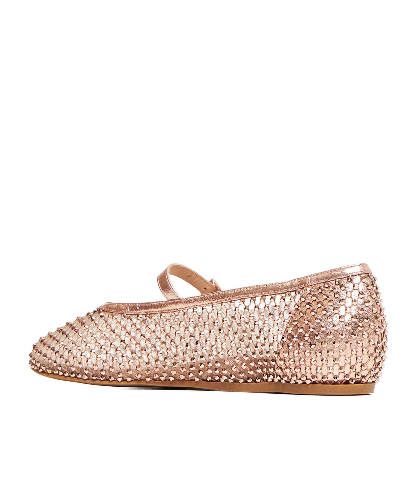 Le Silla Gilda Gold Ballet Flats In Neutral