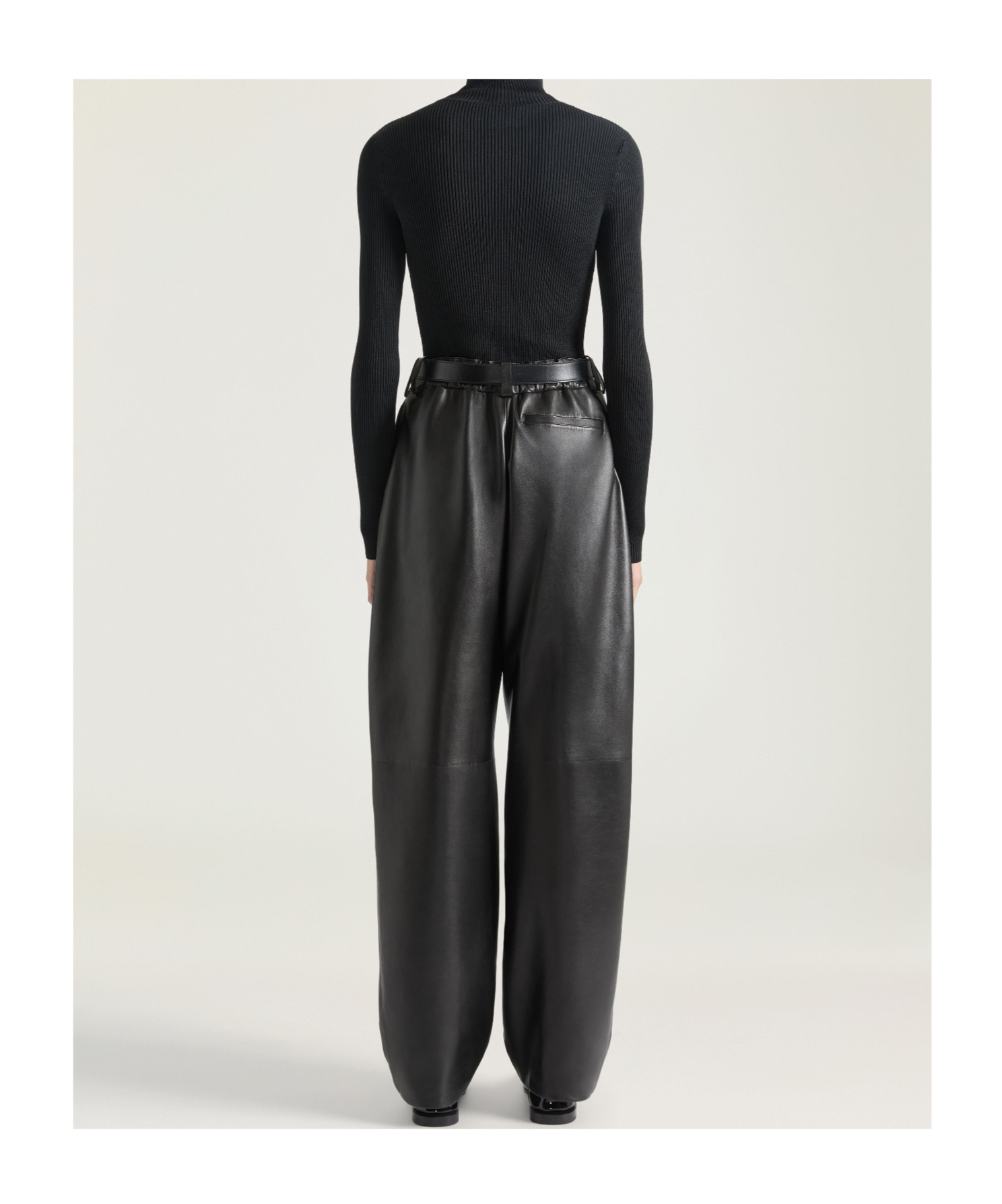 Givenchy Double Pleat Pants In Leather In Black