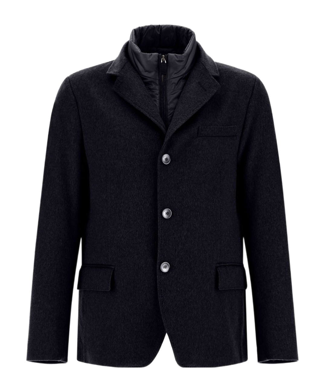 Herno Cashmere Padded Insert-detail Blazer In Black