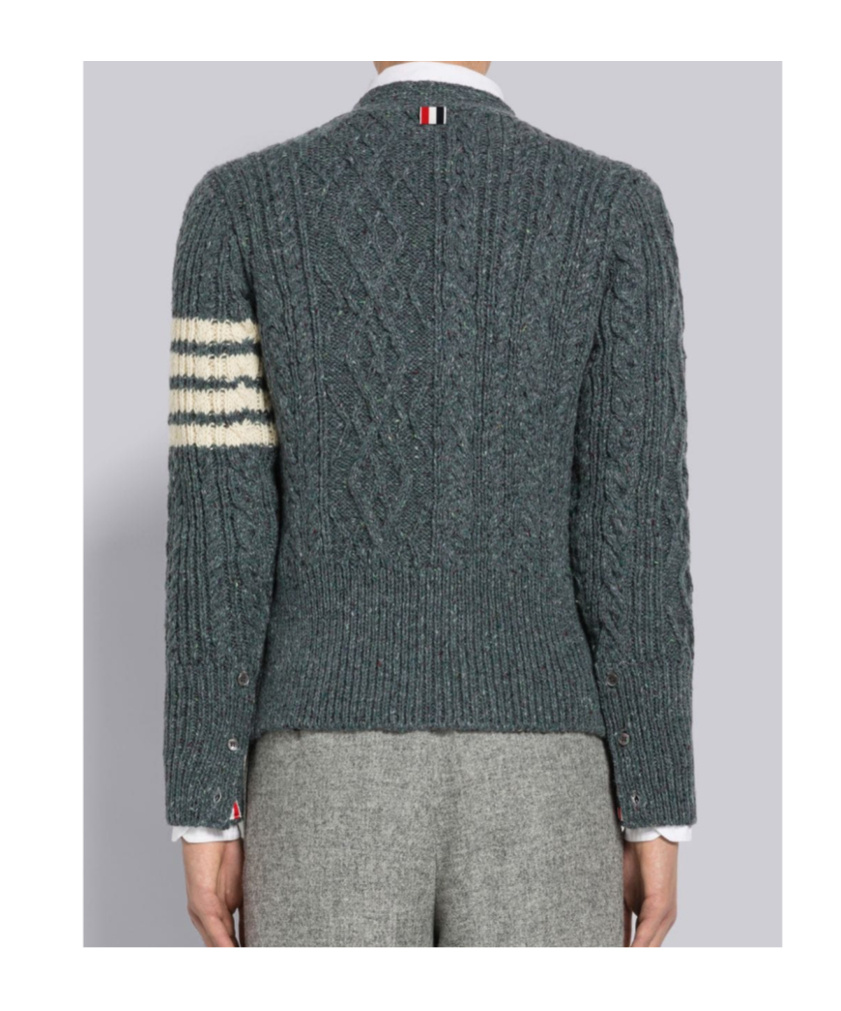 Thom Browne 4-bar Striped Cardigan In Black
