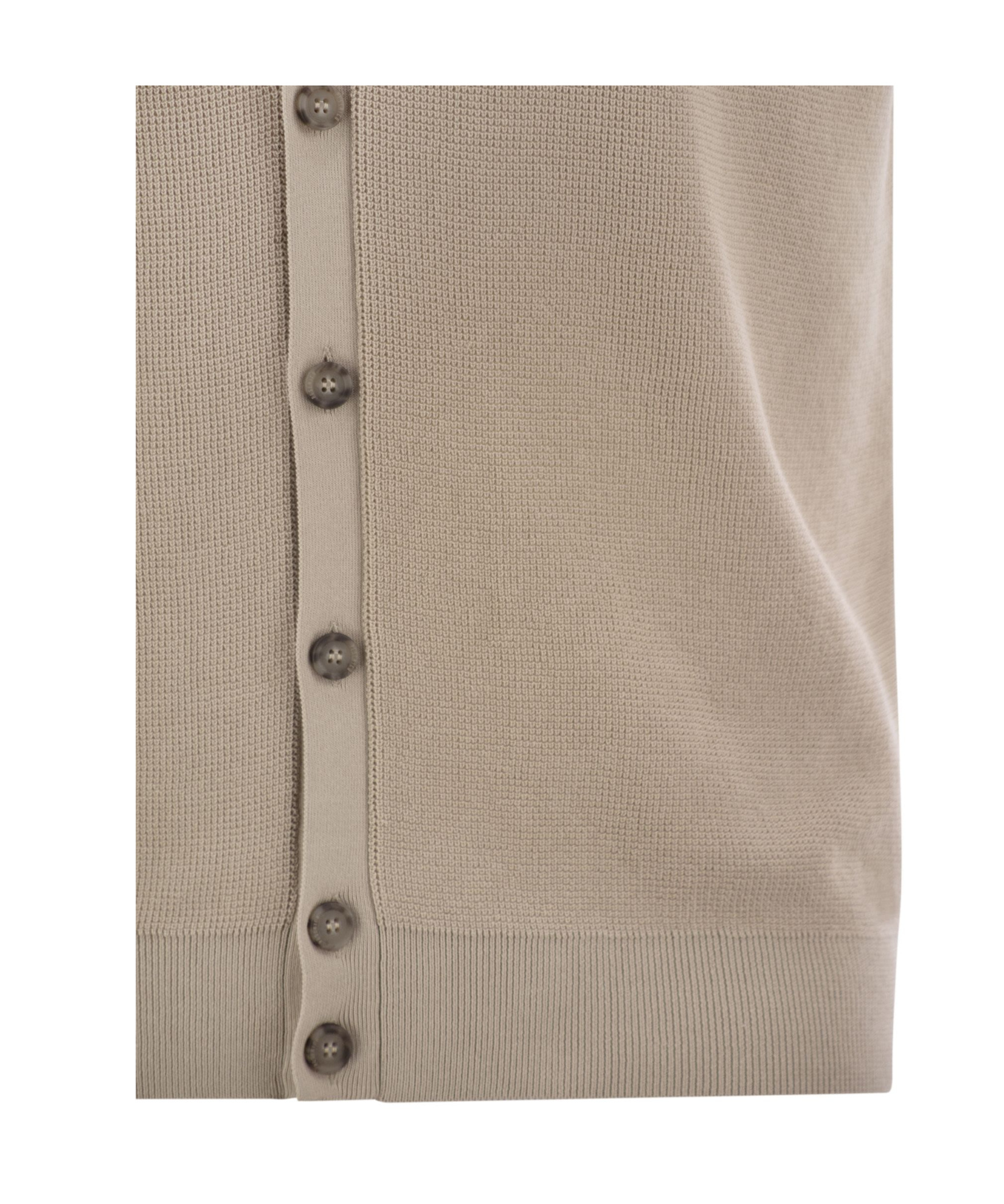 Peserico Polo Cardigan In Pure Cotton Yarn In Nude