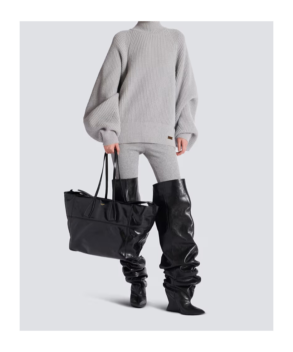 Balmain Rectangular Tote Bag Shoulder Strap In Black