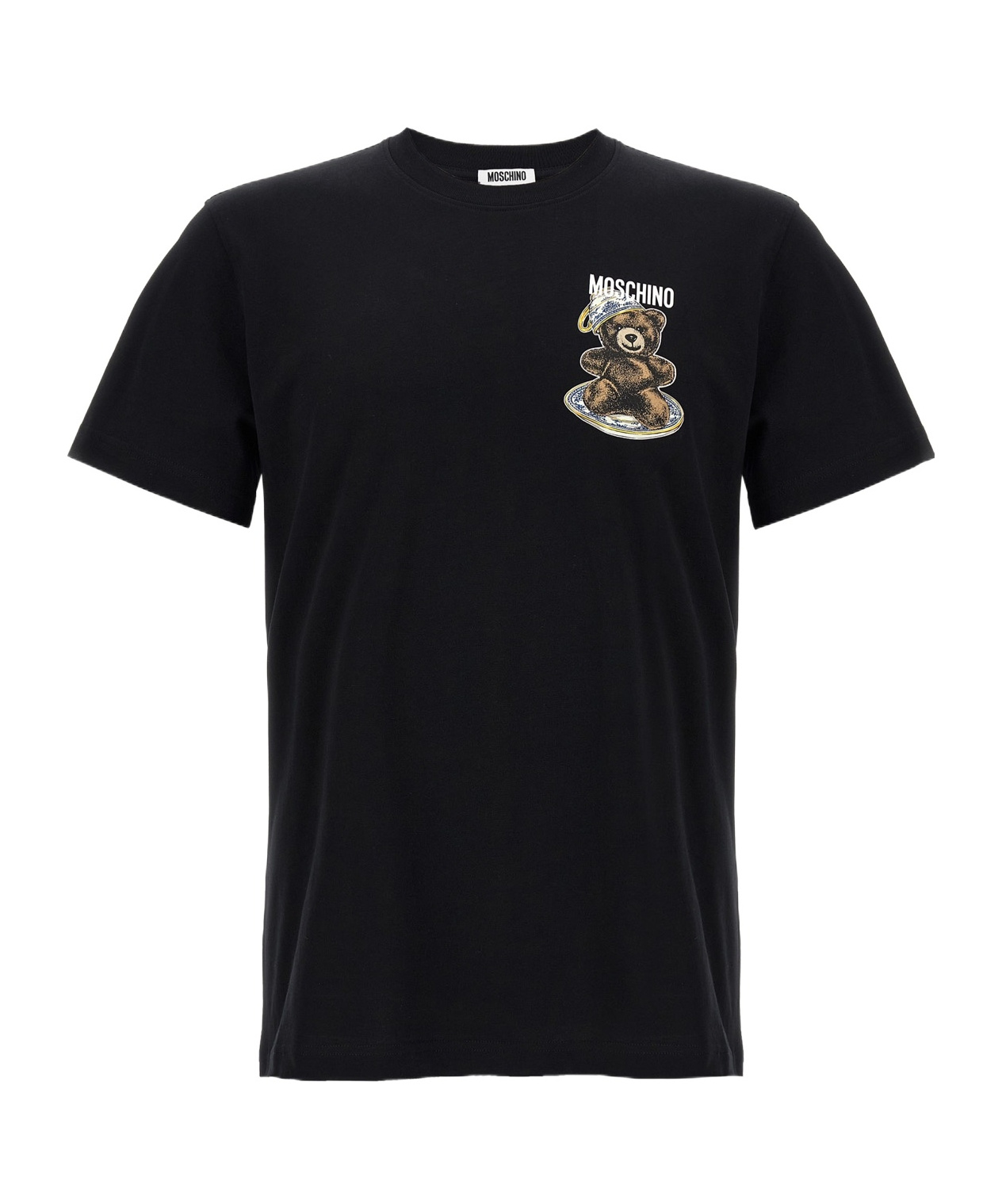 Moschino Black Cotton T-shirt With Bear Print In Black