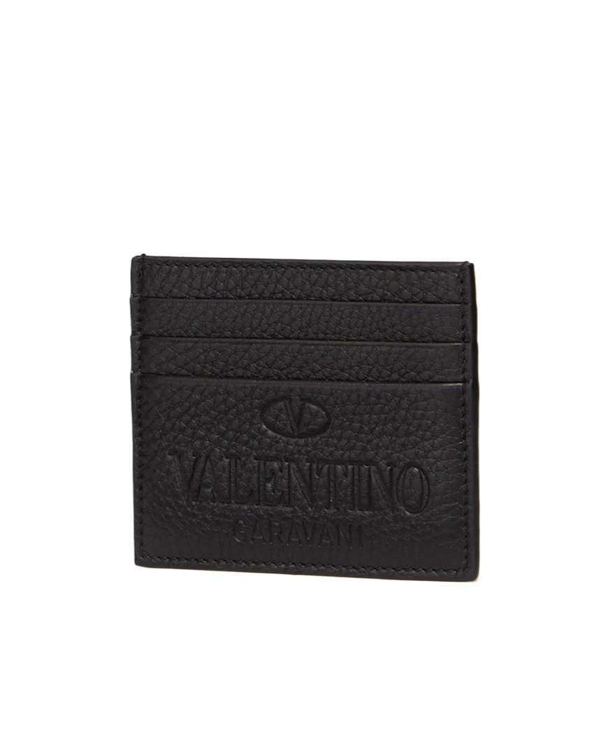 Valentino Logo-debossed Cardholder In Black