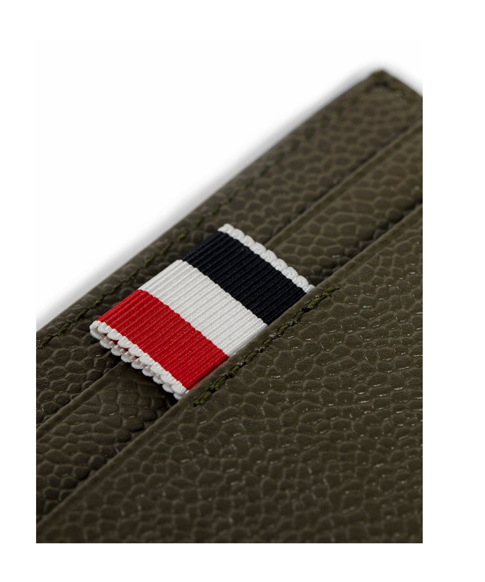 Thom Browne Logo Printed Credit Card Holder In Green