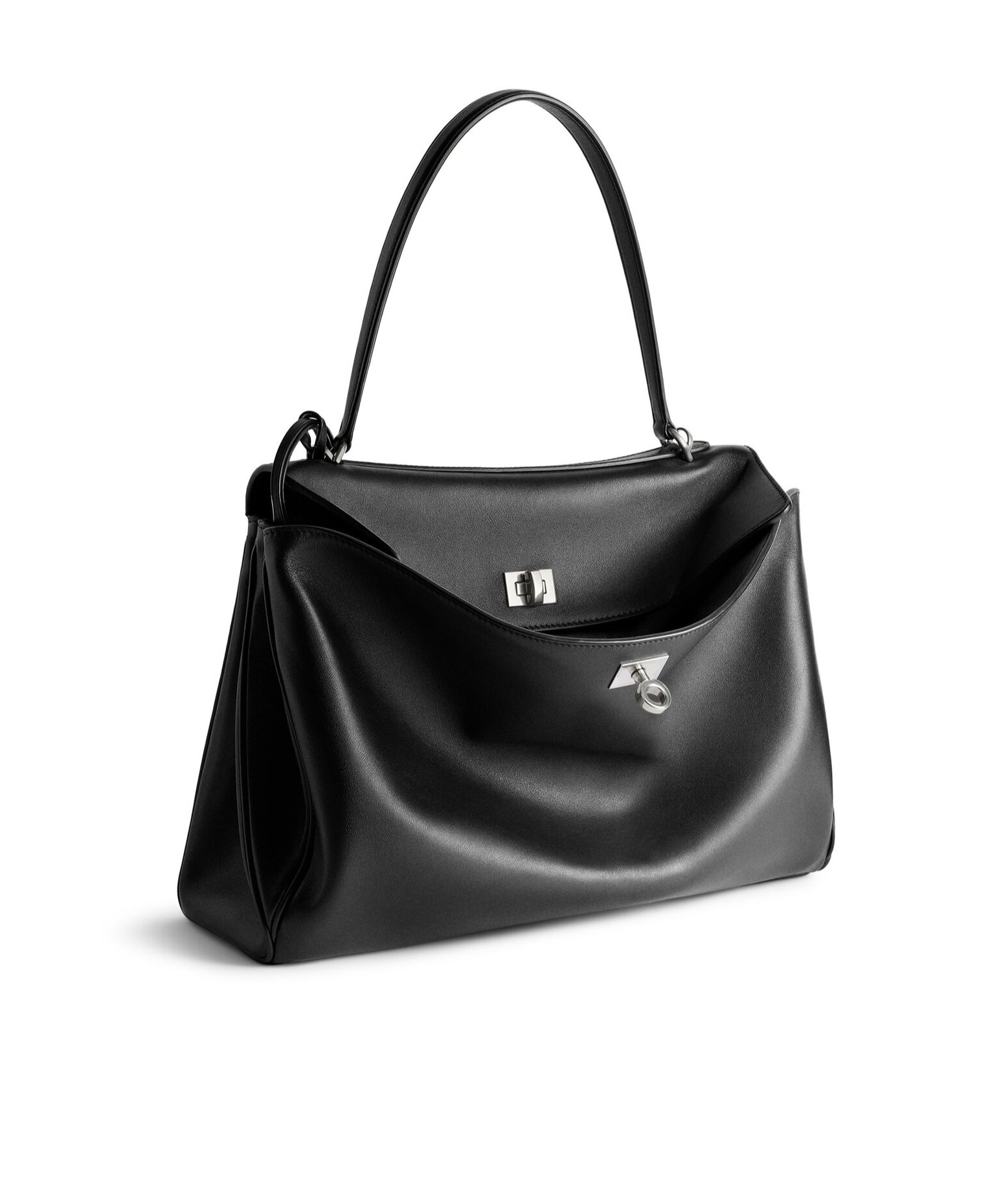 Balenciaga Smooth Black Calfskin Small Rodeo Bag Women In Black