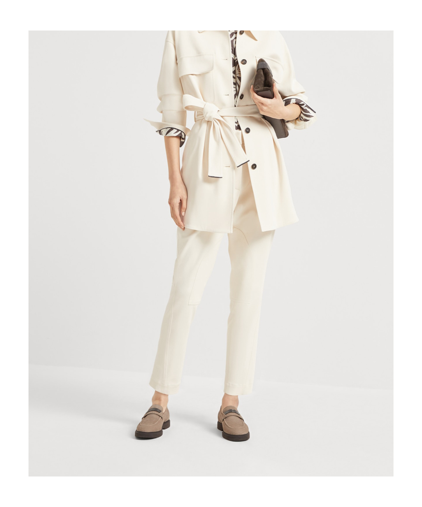 Brunello Cucinelli Equestrian Trousers In White