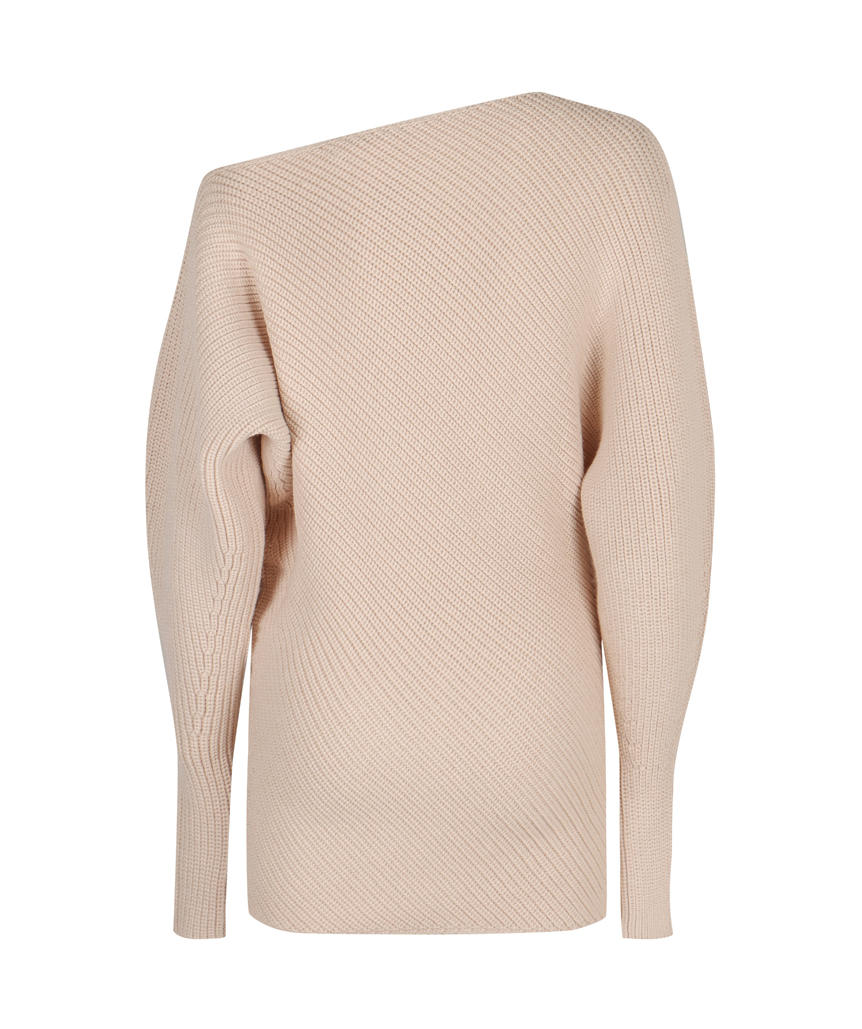 Philosophy Di Lorenzo Serafini Elegant One-shoulder Ivory Sweater In Nude