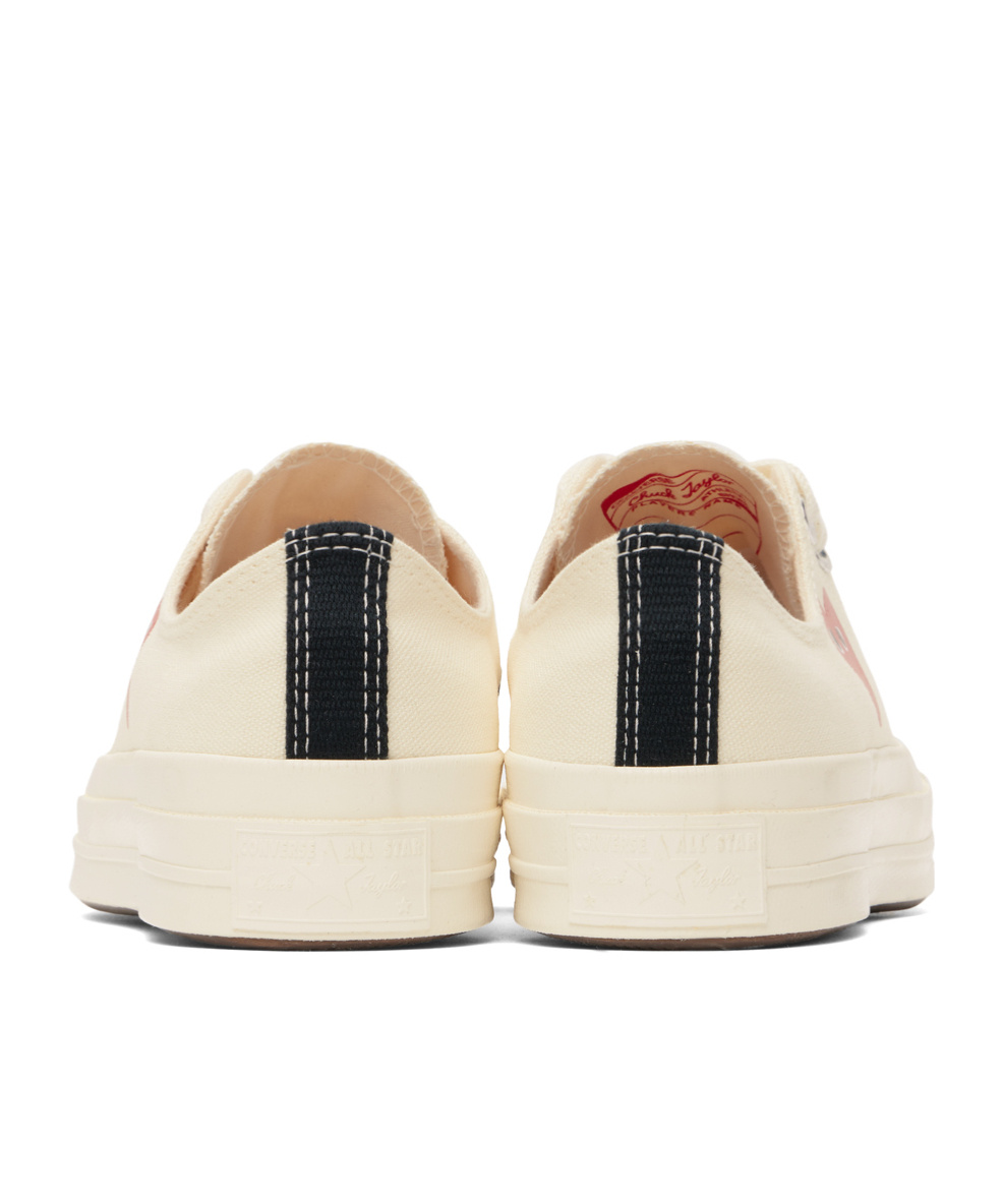 Comme Des Garçons Play Play Converse Cotton Low Sneakers In Nude