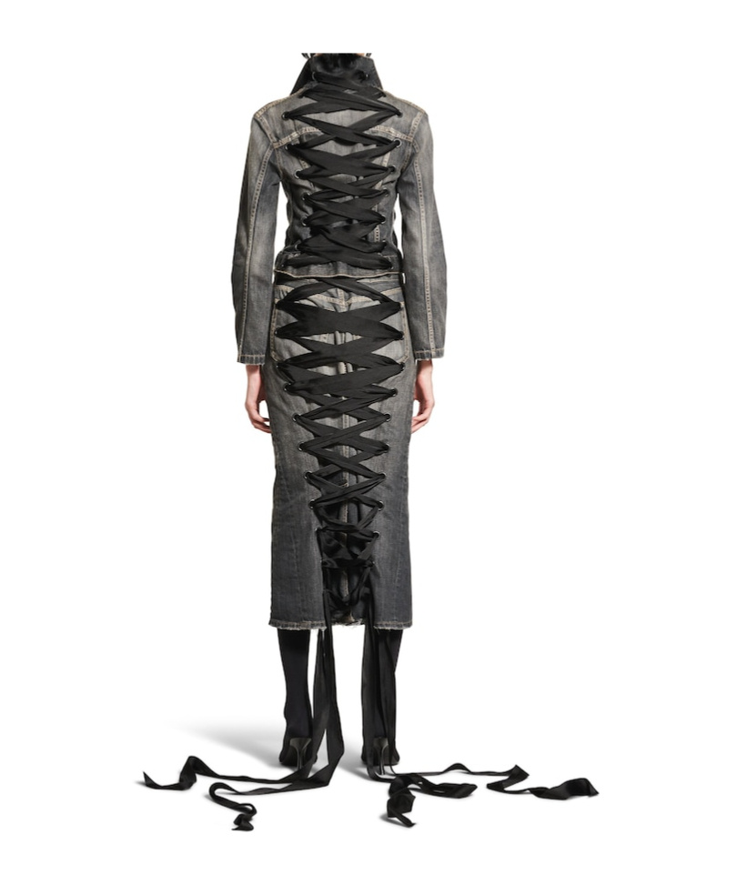 Shop Balenciaga Women's Lace-up Jacket In Dark Grey In Dark Gray
