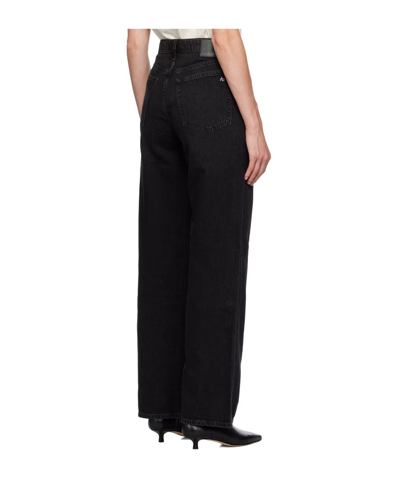 Rag & Bone High-rise Wide-leg Jeans In Black