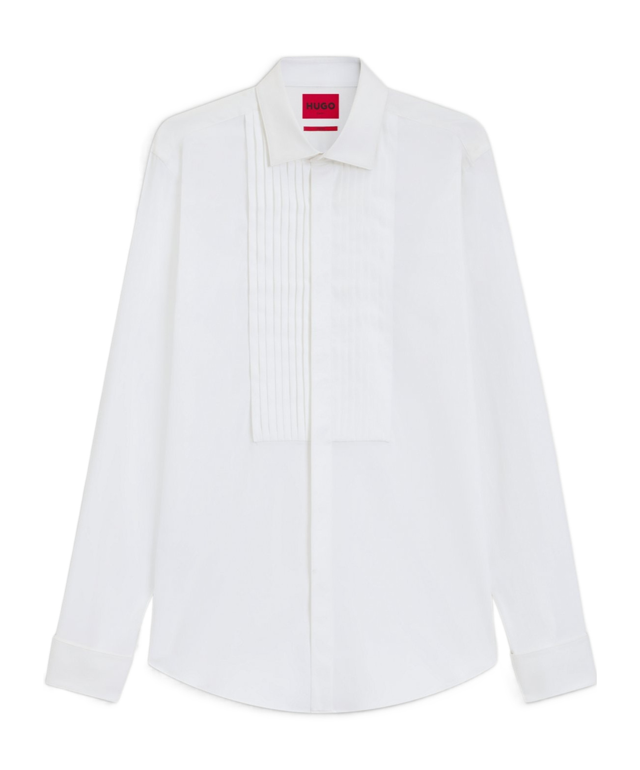 Hugo Boss Lapel Long Sleeve Shirt In White