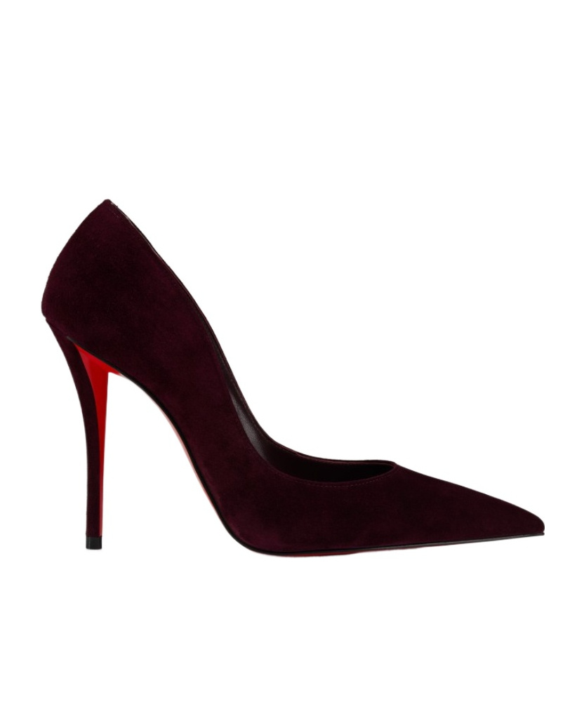 Christian Louboutin Miss Z 100 Suede Pumps In Burgundy