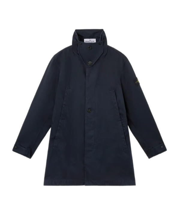 Stone Island Long-sleeved Windbreaker In Blue