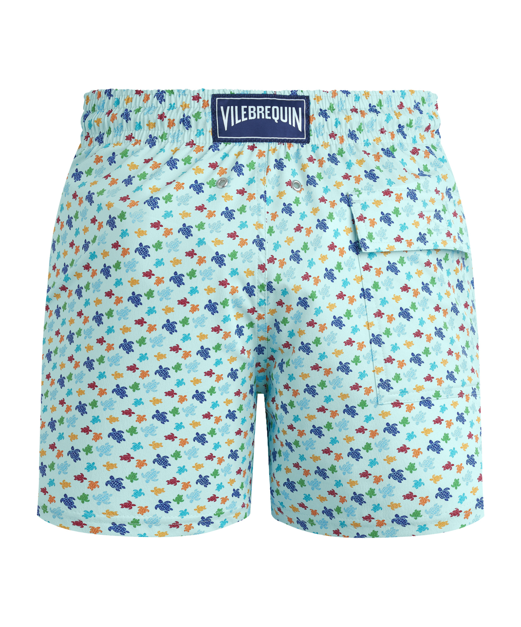 Vilebrequin Micro Ronde Des Tortues Rainbow Stretch Short Swim Shorts In Blue