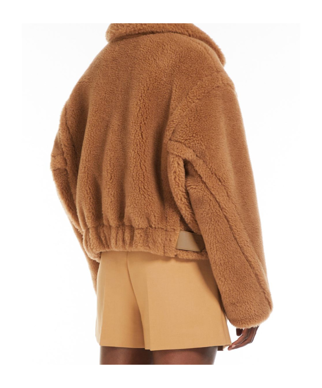 MAX MARA CROPPED TEDDY BEAR ICON COAT IN CAMEL