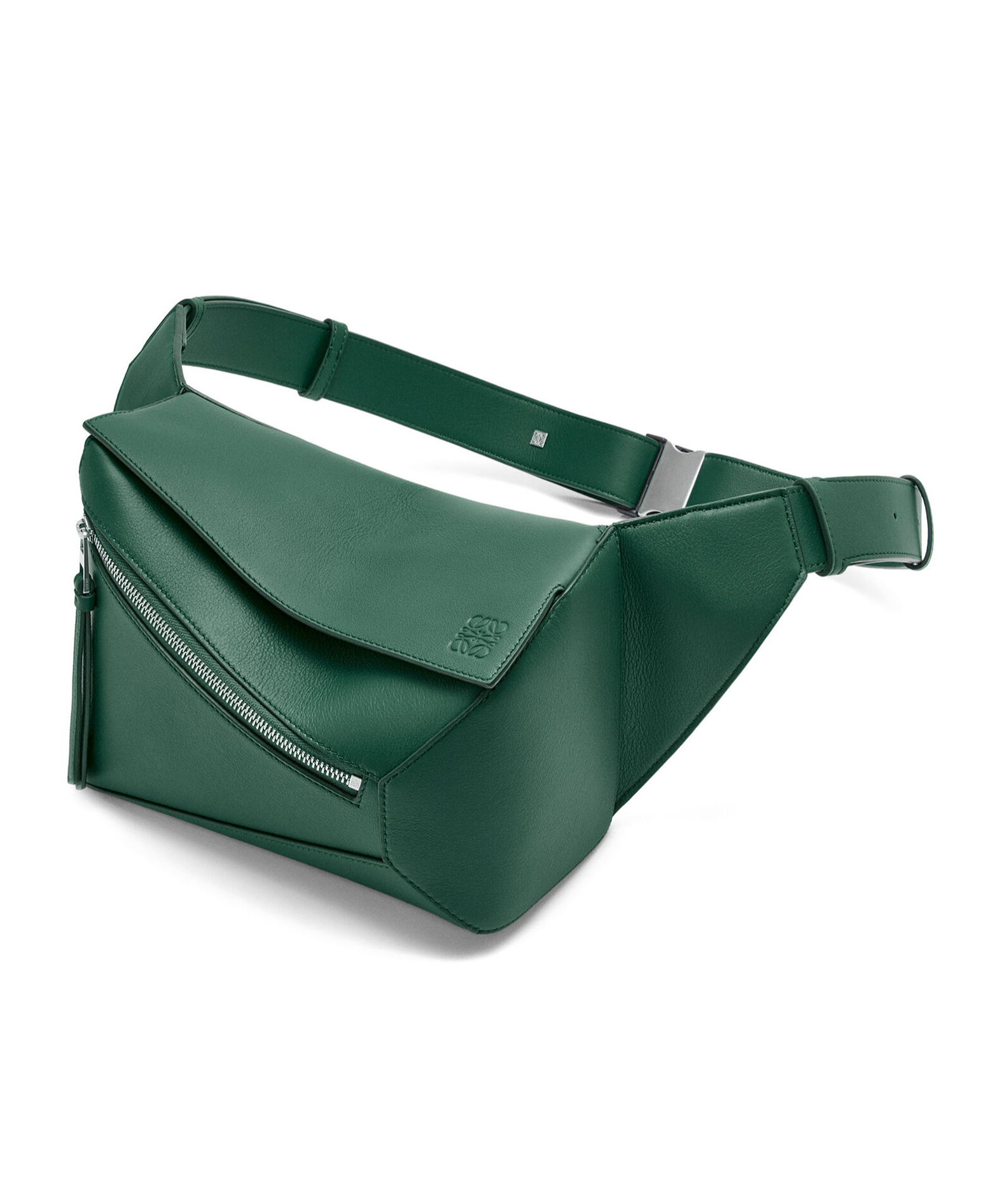 Loewe Small Leather Puzzle Bag In Green