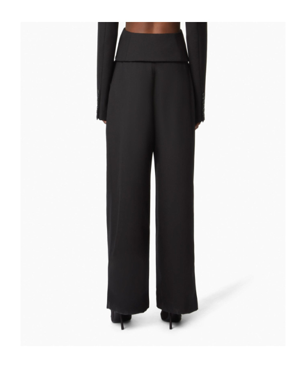 Nina Ricci Pleated Gabardine Trousers In Black