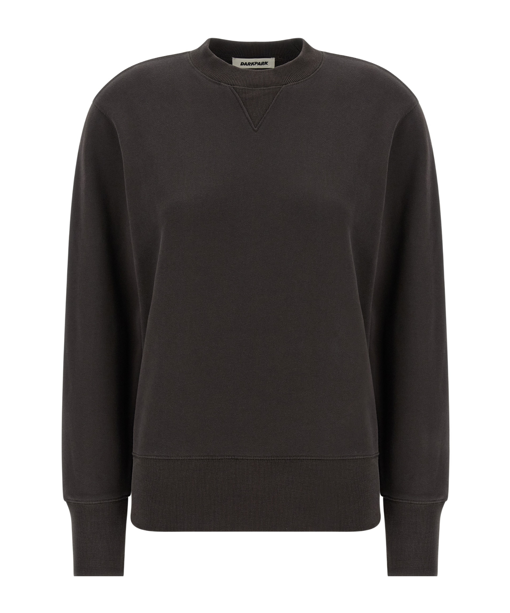 Darkpark Crew Neck Long Sleeve Sweatshirt With Ribbed Cuffs And Hem In Brown