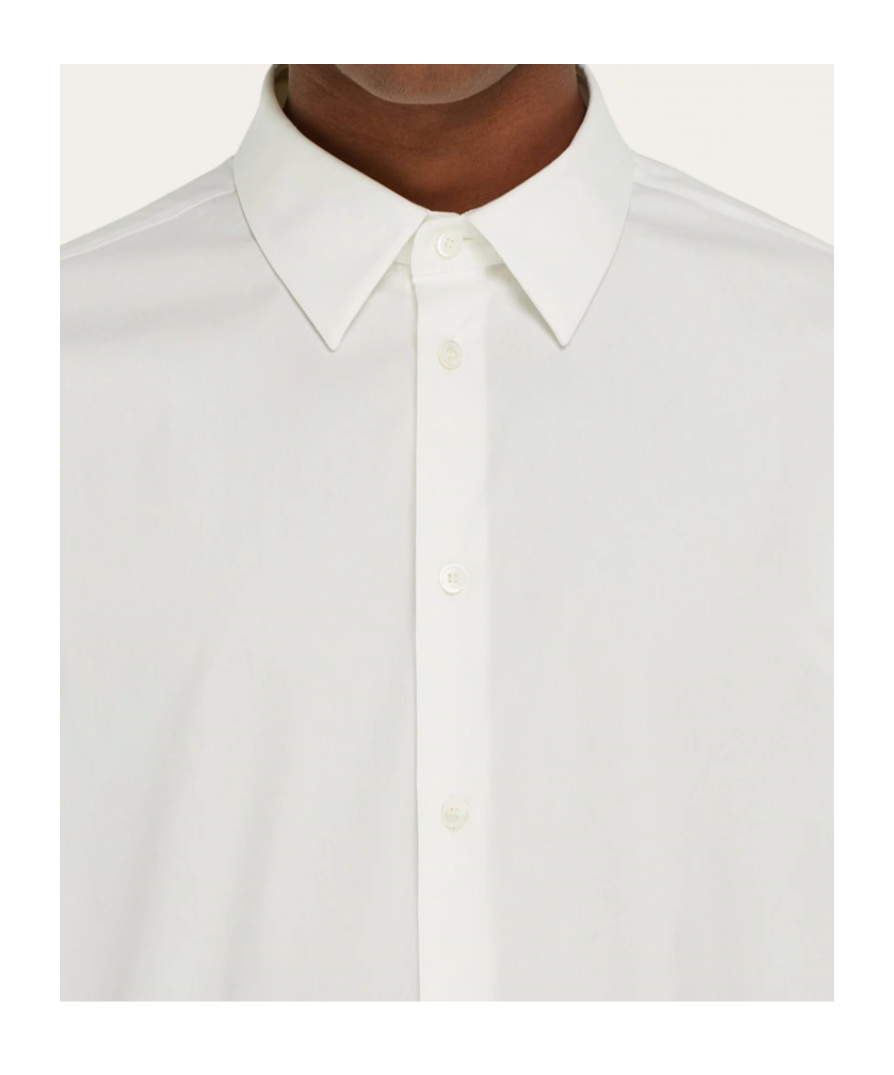 Ferragamo Shirt With Tonal Embroidered F In White