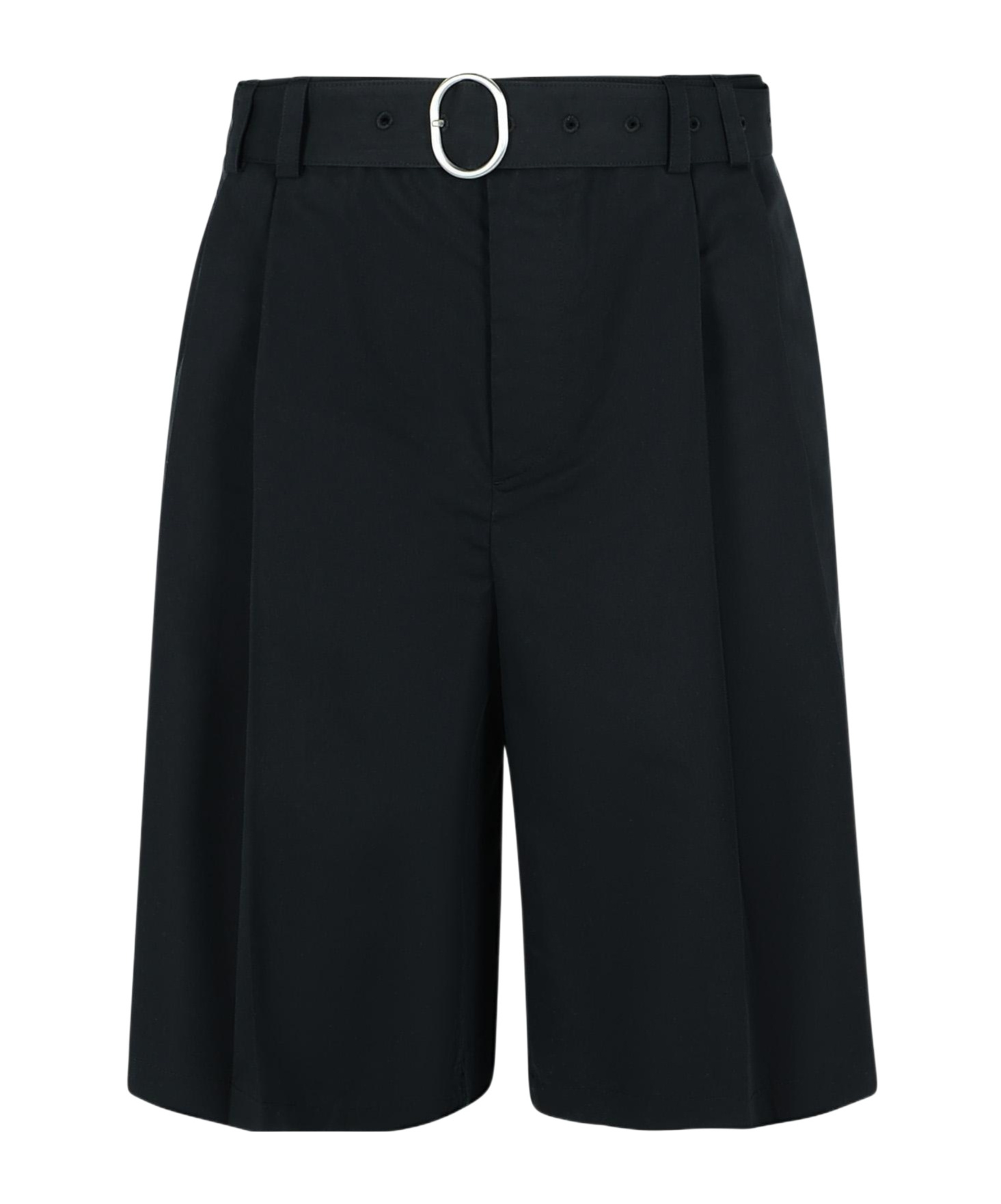 Jil Sander Gabardine Bermuda Shorts In Black
